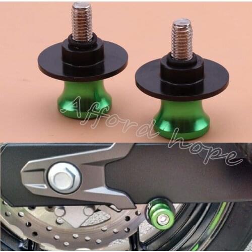 Universal Fit 6mm Motorcycle Street Racing Road Bike Anodized Swingarm Slider Spools Stand Screws Green for Honda CBR600RR
