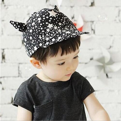 MAYA STEPAN 1 PCS Baby Hat Girls Boys Pentagram Ox Devil Baseball Infant Summer Cotton Unisex Cute Autumn Star Kids Children Cap