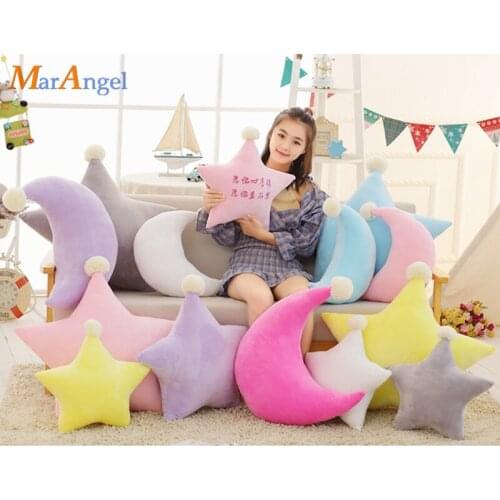 1pc 55cm Kawaii Pillow Soft Ins Star Moon Plush Toys Stuffed Cushion Nice Sofa Pillow Lovely Christmas Gift for Girl