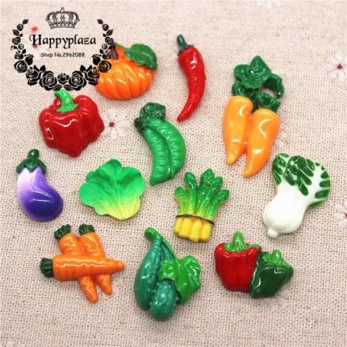 10pcs Cute Resin Various Vegetables Simulation Miniature Food Art Flatback Cabochon DIY Craft Decoration