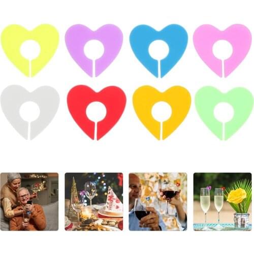 16Pcs Silicone Wine Glass Tags Decorative Wine Glass Decals Cup Signs Cup Identifiers Glass Markers for Party Wedding