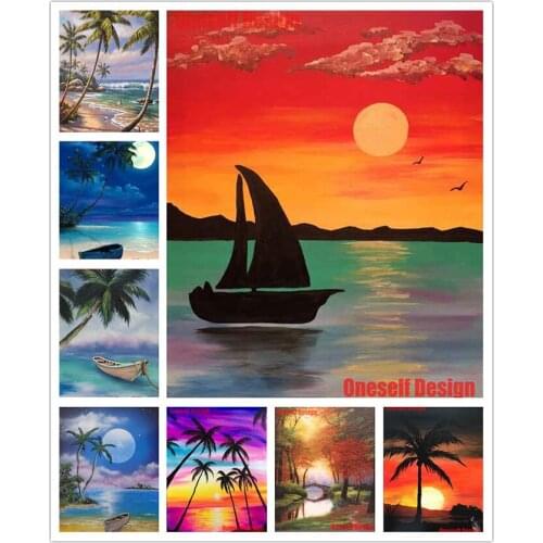 2019 5d diamond mosaic sale Sea view 5d diamond embroidery full set Sea view 5d diamond painting full Christmas decortion home