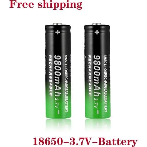 100% New 18650 3.7V 9800mAh Rechargeable Battery For Flashlight Torch headlamp Li-ion Rechargeable Battery drop shipping