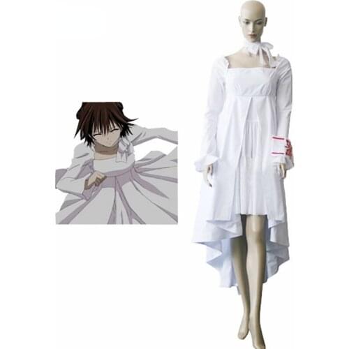 Anime Vampire Knight Kurosu Yuuki White Long Sleeve Lolita Dress Halloween Cosplay Costume