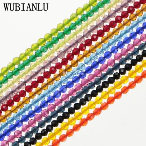 WUBIANLU 17 Colors 2-3mm Crystal Beads Multicolor Sapcer Glass Beads For Jewelry Making DIY Handmade Necklace Bracelet Wholesale