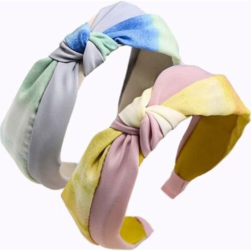 Colorful Ink Headband Retro Art Pattern Fabric Headband Women Hair Accessories Girls Sweet Wide Hairbands