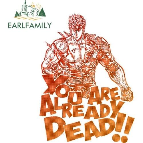 EARLFAMILY 13cm x 9.8cm for Kenshiro Anime Car Sticker Personality Waterproof Decal Motorcycle Trunk Windows Car Door Protector