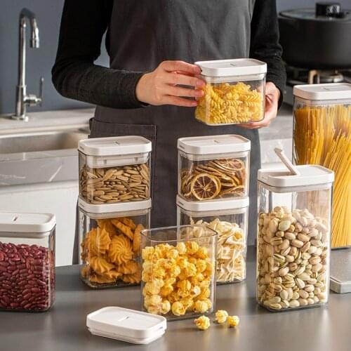 PET sealed can, grain kitchen storage box, food grade transparent plastic box, snack dry goods storage tank