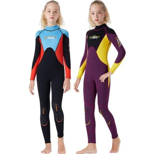 Dive Seal Childrens Diving Suit 2.5mm Medium And Large Girls' Thickened Warm, Sun Proof, Snorkeling, Surfing, Winter Swimming S