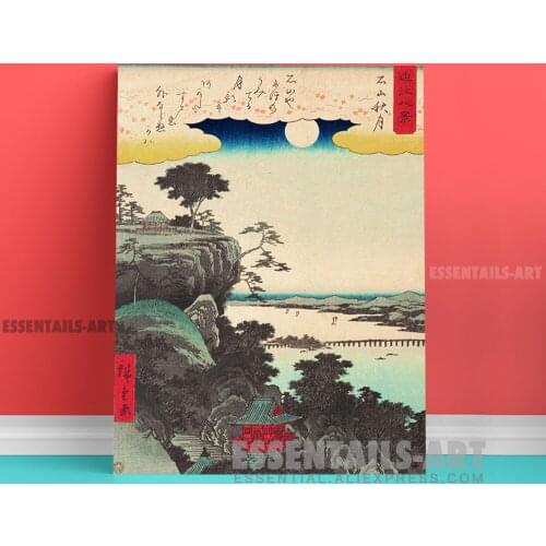 Japanese style The Autumn Moon Canvas Wall Art Painting Decor Bedroom study Living kid Room Home Decoration Prints