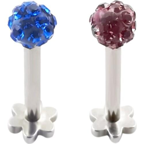 JHJT 1PC 16G 6/8mm Labret Studs Stainless Steel Earrings Ear Cartilage Tragus Helix Lobe Piercing Lip Piercings Body Jewelry
