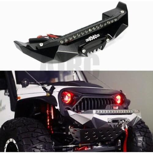 RC car front and rear bumper kit, aluminum alloy anti-collision bar, with LDE, suitable for TRAXXAS 1/10 TRX-4 Defender Defender
