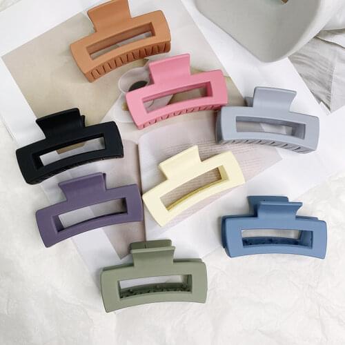 Korean Hairclip Colorful Candy Colors Rectangle Hair Clips for Women Claw Clip Girls Hair Claw Hair Barrettes Hair Accessories
