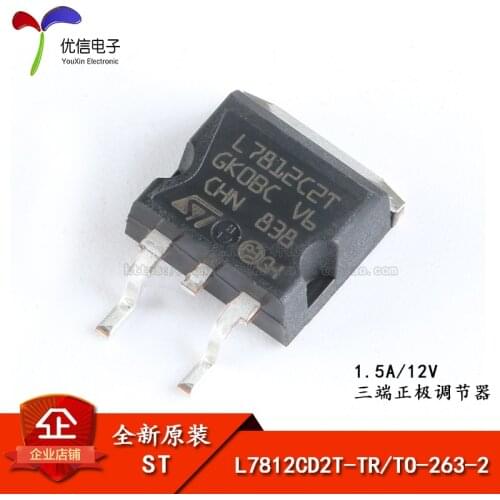 5piece L7812CD2T-TR TO-263-2 1.5A / 12V-pole three straight linear regulator chip conditioner