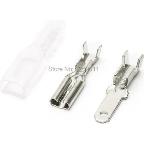 500PCS 2.8mm Brass Boat Car Speaker Circuit Board Connector Plug Spring Tinned Fittings Copper Crimp Terminal With Sheath