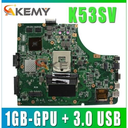 K53SV Motherboard 1GB-GPU + 3.0 USB For Asus K53S A53S K53SV K53SJ P53SJ X53S laptop Motherboard K53SJ Mainboard test 100% ok
