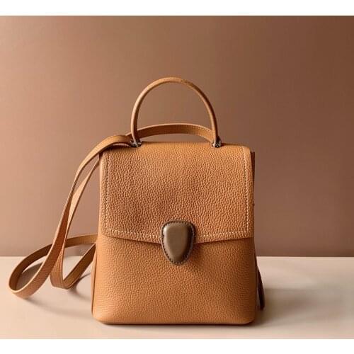 Korean Style Fashion Women Backpack High Quality Youth Cow Leather Backpacks For Teenage Girls Female School Shoulder Bag