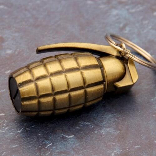 Keychain Lighter Grenade Model Kerosene Match Lighter Men Gift Cigarette Accessories