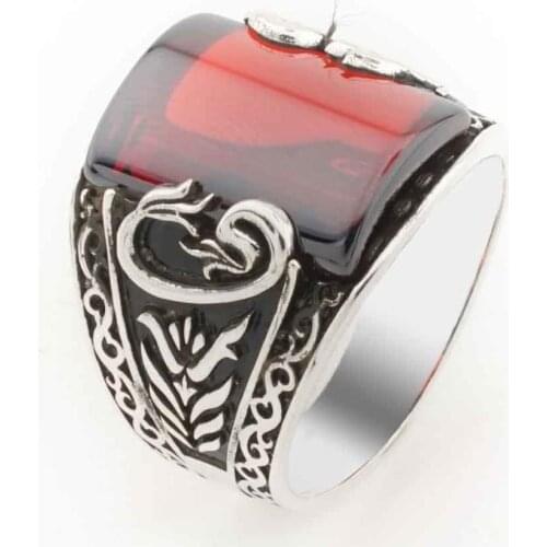 Vav Figured Red Stone mens Ring