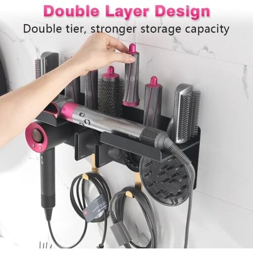Suitable for Dyson Airwrap Wall-mounted Dryer and Hair Curler Storage Rack Hair Care Tool Storage Box