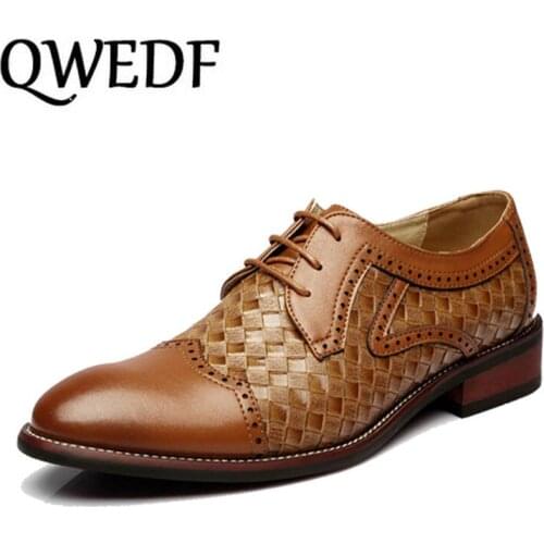 2019 New Business Men Casual Shoes Handmade Breathable Comfortable Men Shoes Leather Flat Men Oxfords wedding Formal Shoes X9-73