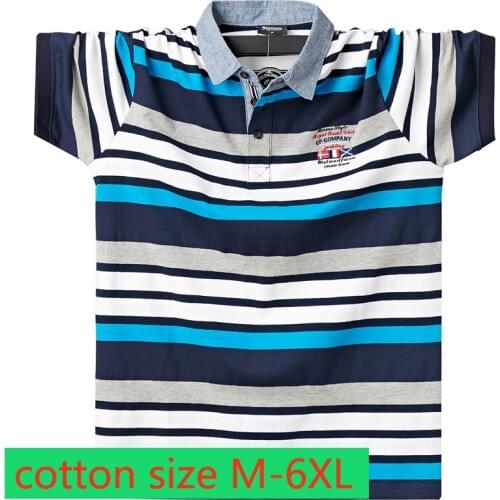 New Arrival Fashion Large High Quality Short Sleeve Pure Cotton Thin Casual Striped Knitted T Shirt Plus Size M-2XL3XL4XL5XL6XL