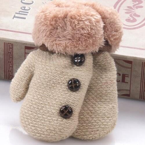 New Childrens Mittens Winter Wool Baby Knitted Gloves Children Warm Rope Baby Mittens For Children 1-3 Years Old