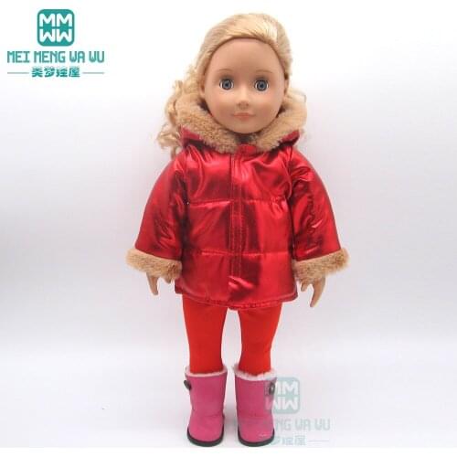 Clothes for doll fit 45cm American doll accessories Fashion shiny coat dress