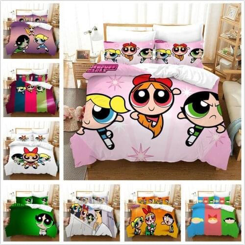 Bubble Buttercup Blossom Home Textile Pillow Case 3D Duvet Covers Comforter Bedding Sets Bed Set Home Decor Bedding