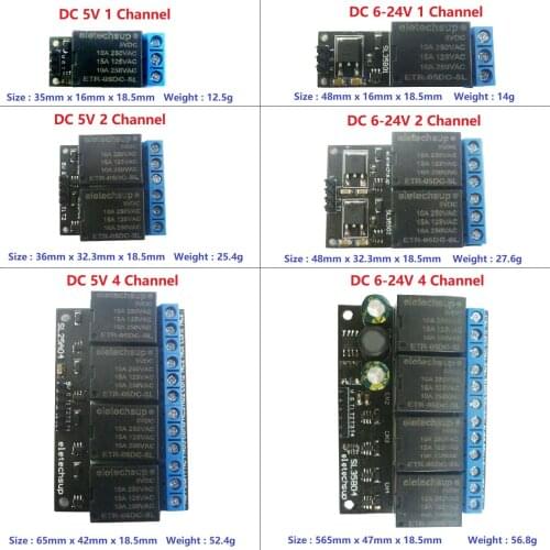 5V-24 1-4CH Flip-Flop Relay Module Bistable Self-locking Trigger Time Switch Turn on/off PLC Board