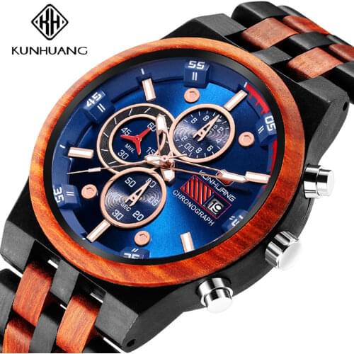 Luxury Natural Wooden Male Watches Personalized Watch Mens Wood Automatic Watches Relogio Masculino Anniversary Gifts for Him
