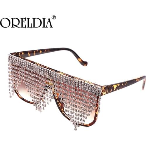 Luxury Tassel Rhinestone Sunglasses Women Fashion Square Diamond Sun Glasses Lady Brand Designer Eyewear Optical Glasses UV400