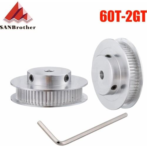 GT2 Timing Pulley 2GT 60 Teeth Bore 5/6/6.35/8/10/12/14/15mm Synchronous Wheels Width 6/9/10/15mm Belt 3D Printer Parts
