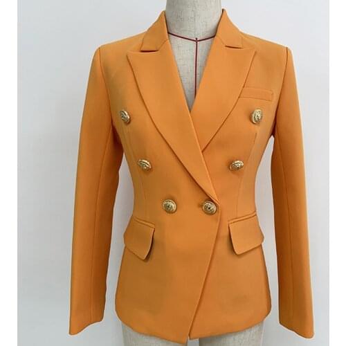 Temperament Autumn and Winter Womens Professional Suit Jacket High-end Slim Double-breasted Ladies Blazer Plain Classic Jacket