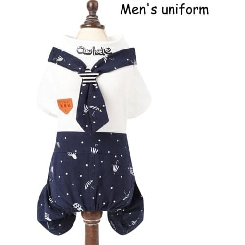 Comfortable Dog Clothes Suitable For Spring And Summer Small &Medium-Sized Dogs Navy Style