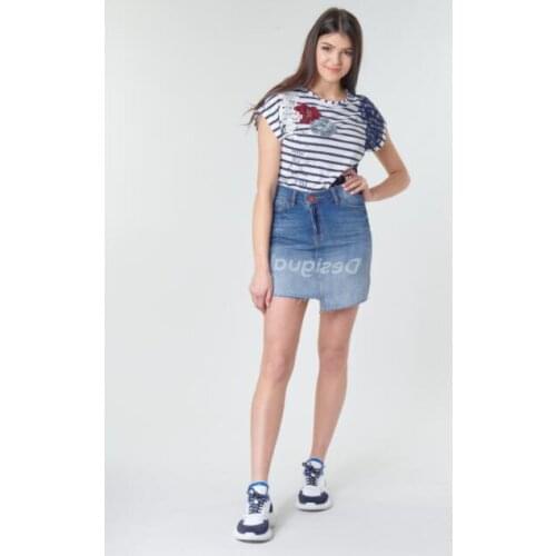 Spain 2021 Desigual ladies spring and summer European and American new irregular versatile trend denim skirt