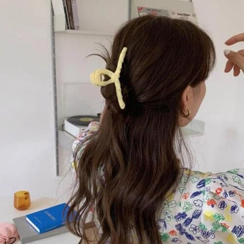 2021 Korean Floral Print Hair Claw Barrettes Elegant Hair Clip Crab Hollow Out Hairpin Headwear Women Girl Hair Accessories 2Pcs