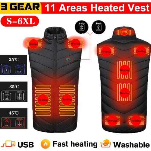 9 Areas Heated Vest Men Electric USB Vest Waistcoat Woman Coat Feather Thermal Heated Jacket Nerf Vest Heating Gilet Chauffant