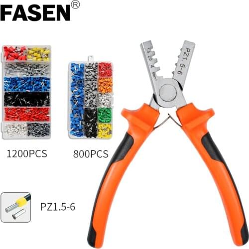 1200pcs Cable Wire Tuber Terminal Connector with Hand Ferrule Crimper Plier Crimp Tool Ferrule Kit Set AWG 10-23