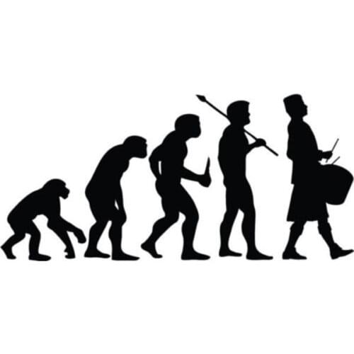 14.2cm*6.7cm Scottish Drummer Evolution Stickers Decals Vinyl Black/Silver S3-5099