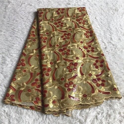 MIQIER 2020 High Quality African nigerian tulle Lace Fabric velvet lace fabric Embroidery Party Dress Sequins French Guipure