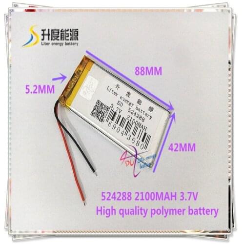 3.7V 2100mAH 524288 polymer lithium ion / Li-ion battery for Tablet pc GPS Mp3 Mp4 POWER BANK toy