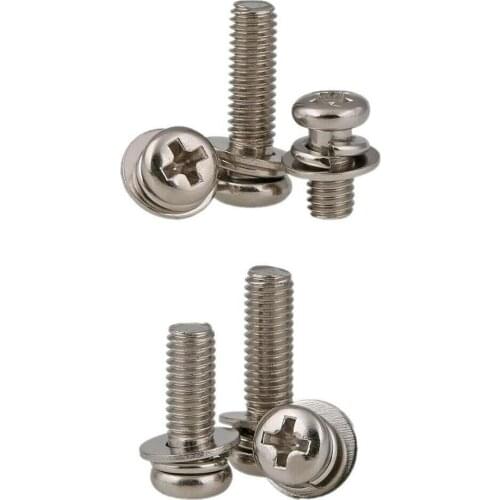 50pcs M2M2.5M3 Nickel-plated round head cross screws with pad pan head cross screws