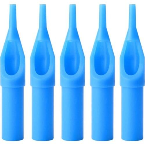 50Pcs Mixed Sterile 3/5/9R Tattoo Nozzle Disposable Tattoo Blue Machine Tip Needle Kit Plastic Tattoo Tube Cup Body Art Supplies