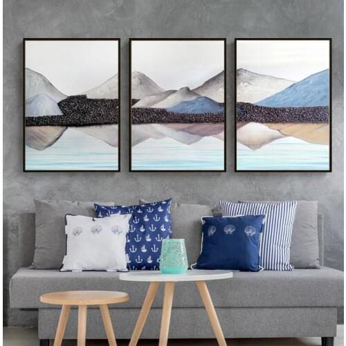 Abstract Blue Poster Wall Art Fashion Secret Color Canvas Painting Cuadro for Living Room Tableau Decoration Murale Salon Modern