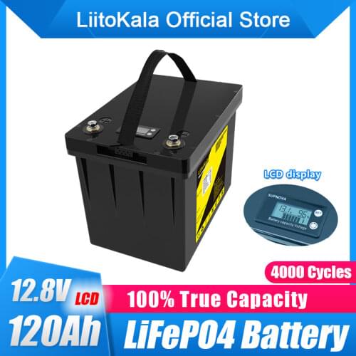 LiitoKala 12V 50Ah 60Ah 90Ah 100Ah 120Ah LiFePO4 Battery 12.8V 3000 Cycles For RV Campers Golf Cart Off-Road Off-grid Solar Wind