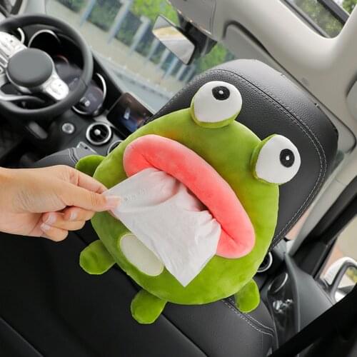 Car Tissue Box Soft Creative Cartoon Paper Napkin Case Car Paper Boxes Holder Cute Animals Armrest For Car Interior Accessories