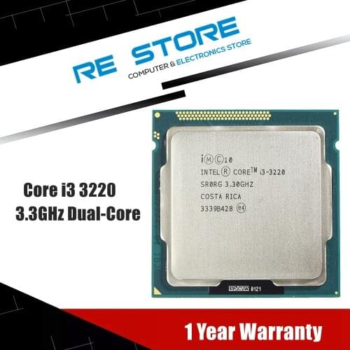 Used Intel Core i3 3220 3.3GHz 3M Cache Dual-Core CPU Processor SR0RG LGA 1155