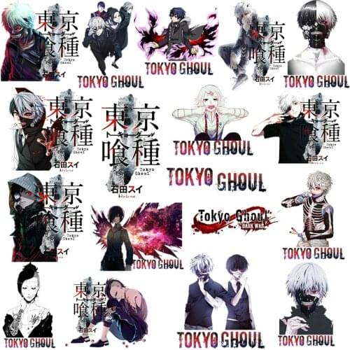 Hotsale Japanese Anime Patches Kaneki Ken Tokyo Ghoul Patch Thermocollant Applique For Clothes Heat Transfer Vinyl Decor