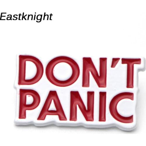 K17 The Hitchhikers Guide to the Galaxy Don't Panic Enamel Pin Badge Metal Brooches clothing Jewelry Accessories